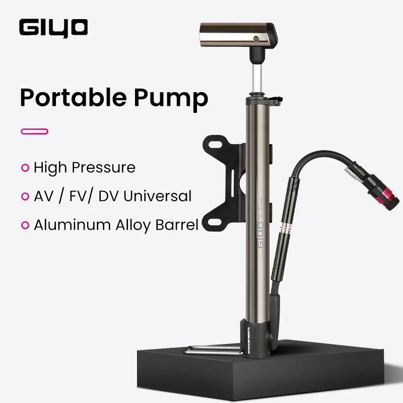 Giyo 140psi  Bicycle Pump Portable Presta/Schrader Valve MTB Cycling Pump Road Bike Mini Floor Standing Pump Tire Inflator