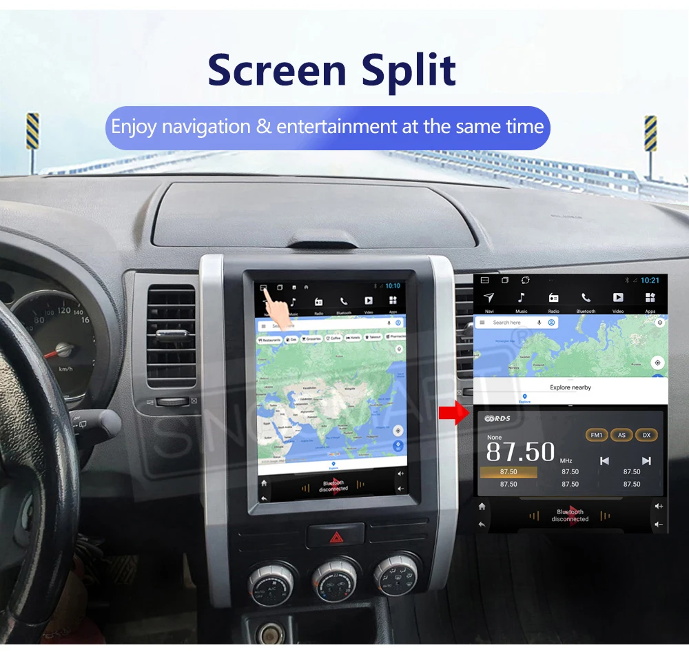 SINOSMART 9.7" Vertikales QLED Android Autoradio für Nissan X-Trail T31 2007–2013 | Komplett-Panel | BOSE 360-Kamera 48EQ DSP Ca – Detail 19