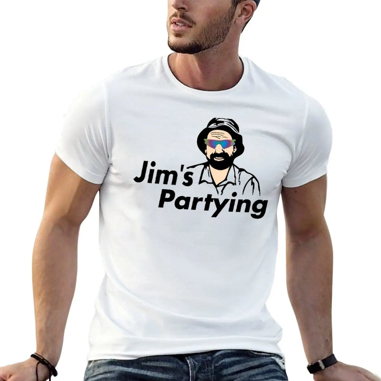 

Jim's Partying T-Shirt t shirt man plain anime t shirts oversize T-Shirt