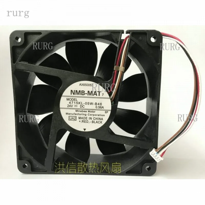

L 1 PCS for NMB-MAT fan 4715KL-05W-B46 DC24V 0.56A 12038 12cm 4 wire