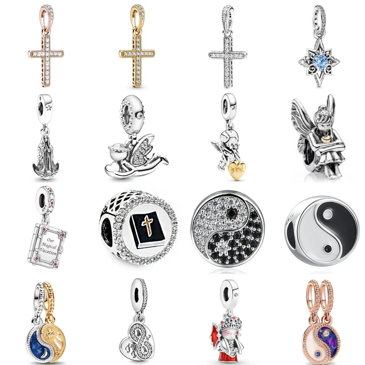 

Лидер продаж, коллекция серии, книга поэтии ангела, черный, белый цвет, бусина Bagua, подходит для оригинального браслета, аксессуары «сделай сам», подарок для женщин