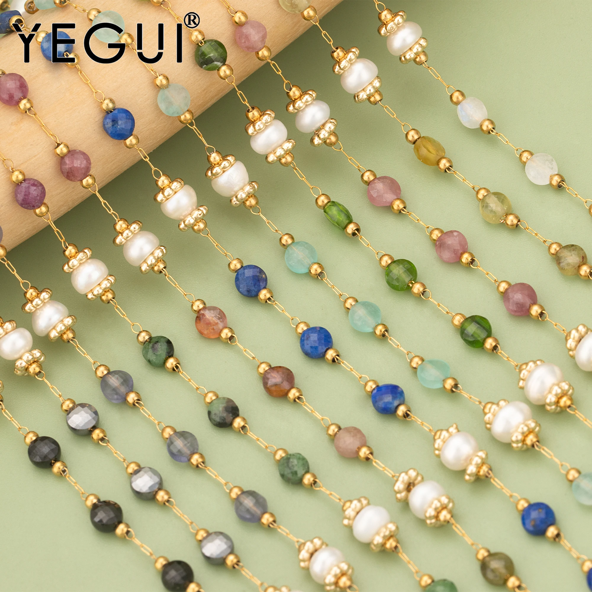 

YEGUI C397,chain,stainless steel,natural stone pearl,nickel free,hand made,diy bracelet necklace,jewelry making,1m/lot