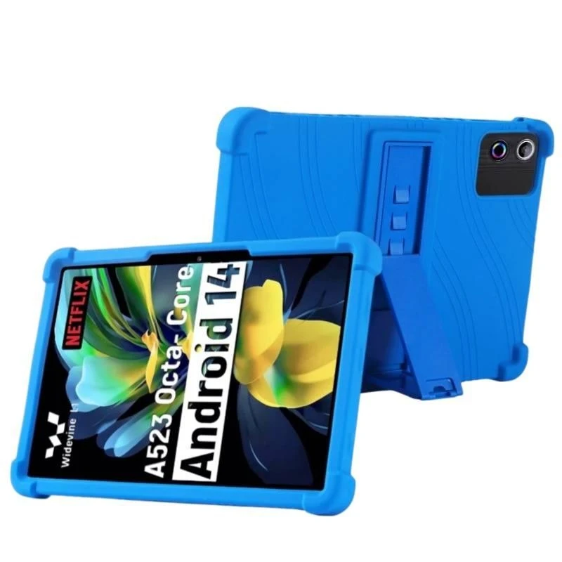 Silicone Case for ROWT A10 10 Inch Tablet Shockproof Protective Cover with Kickstand TPU Full Body Drop Protection Anti-Slip Rug