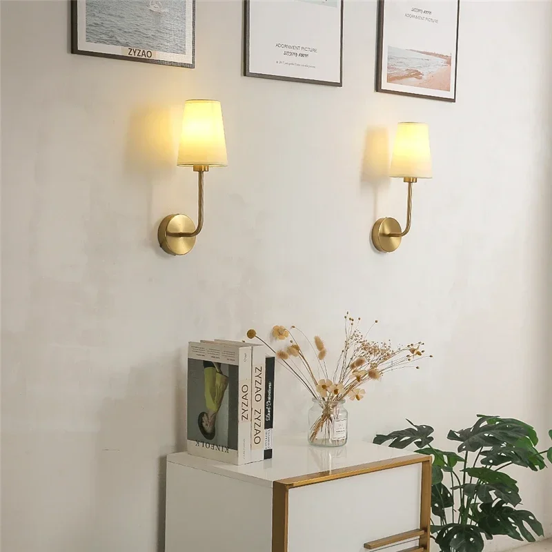 Nordic Minimalism LED Wall Lamp Modern Linen Lampshade Elbow Wall Lights for Home Decor Living Room Stairs Fixtures Home Decor