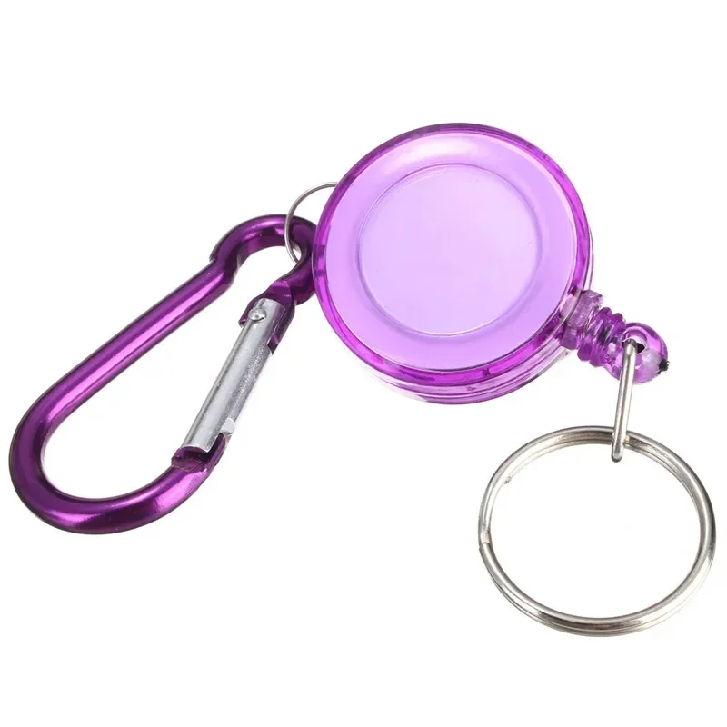 Carabiner Style Badge Reel Retractable Easy Pull Keys Badge Holder Reels Working Permit Clip Fishing Accessories