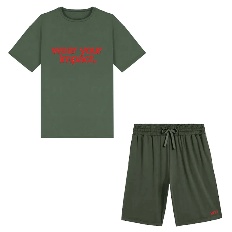 

WYI Women's Summer Casual Large T-shirt With Loose Shorts Two Piece Set