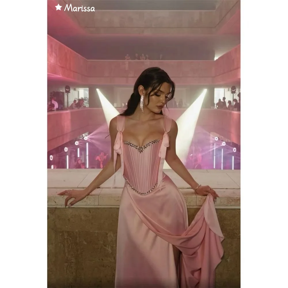 

Гола-платье Marissa с открытыми плечами и бретельками на подтяжках, роскошные женские вечерние платья на заказ, роскошные розовые платья с разрезом «рыбий хвост» 202, розового цвета