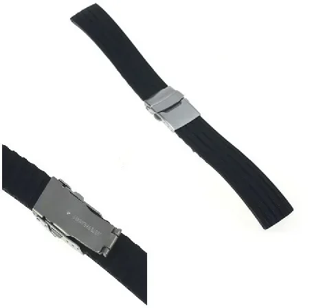 Silicone Rubber Watch Strap Band Deployment Buckle 18mm 20mm 22mm 24mm for Armani Omega Watch Replace the strap image 6