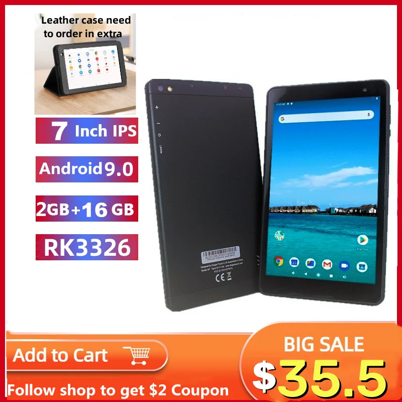 Ventes Flash 7 pouces 2 Go de RAM 16 Go de ROM Android 9.0 DT M7 RK3326 1,2 GHz Quad-Core WIFI double caméra 1024 x 600 Pixels