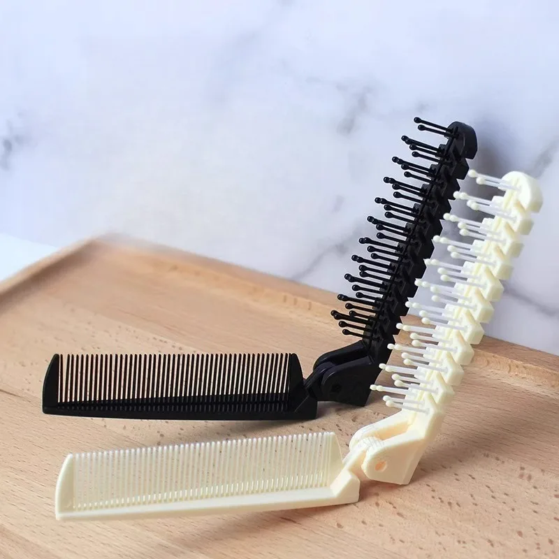 

Foldable household comb odorless and anti-static plastic portable travel curling comb compact pocket-sized