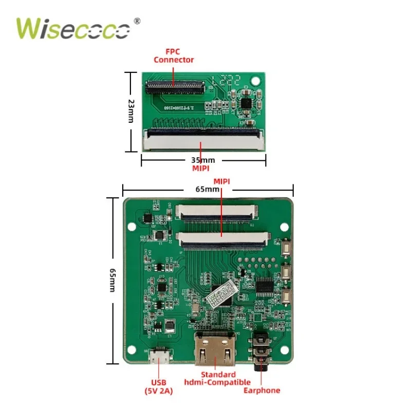 Imagem -04 - Wisecoco 2.9 Polegada 2160*2160 Tela Lcd 1058ppi Display Mipi 51 Pinos Hdmi-compatível Placa de Driver Controlador vr Óculos Relógio