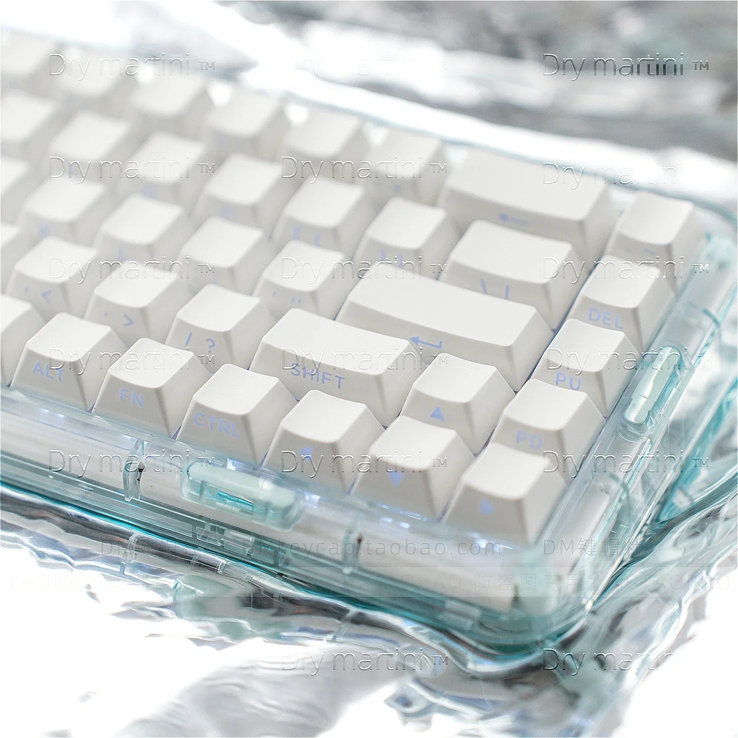 Pure White Side Engraved Translucent Keycaps PBT Material for HI75 61 84 96 98 99 104 F87 and Other Keyboards