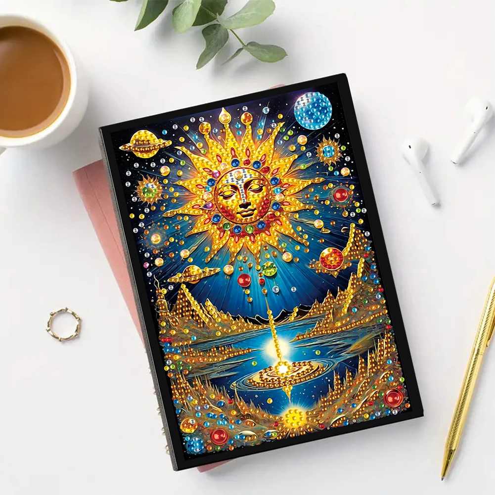 Special Shaped Crystal Apple A5 Diamond Painting Notebooks 50 Pages Crystal Notepad Sketchbook for Birthdays Or Christmas Gifts