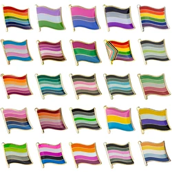 Pin de insignia de bandera de arco iris LGBT para mujer, broche de solapa de progreso, pines de Orgullo Gay lésbico, bolsa de ropa, solapa de esmalte, regalo de joyería, unsix