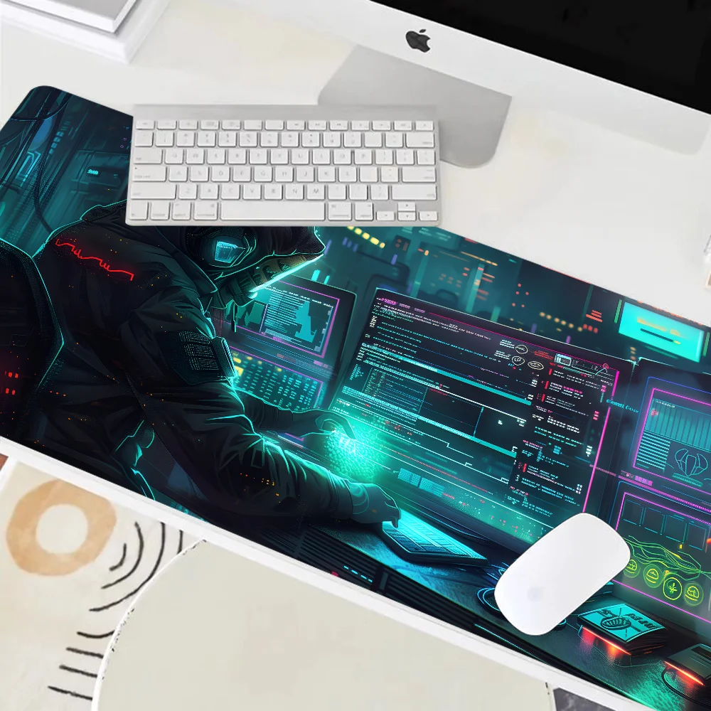 Mousepad kode Programmer alas meja Keyboard besar alas Mouse Gaming pengunci matras antiselip