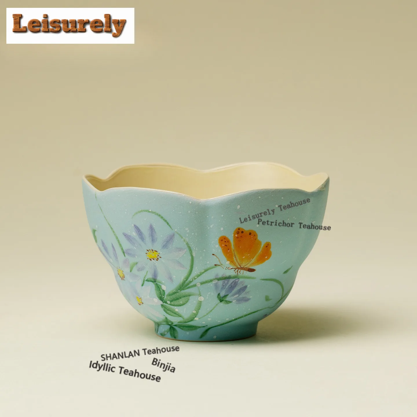 

Чайная чашка с ручной росписью в виде бабочки и цветка, креативная чайная чаша, кувшин для воды, чашка для дегустации чая, ароматизированная чашка, чашки мастера Цзяньчжан, китайский чайный набор