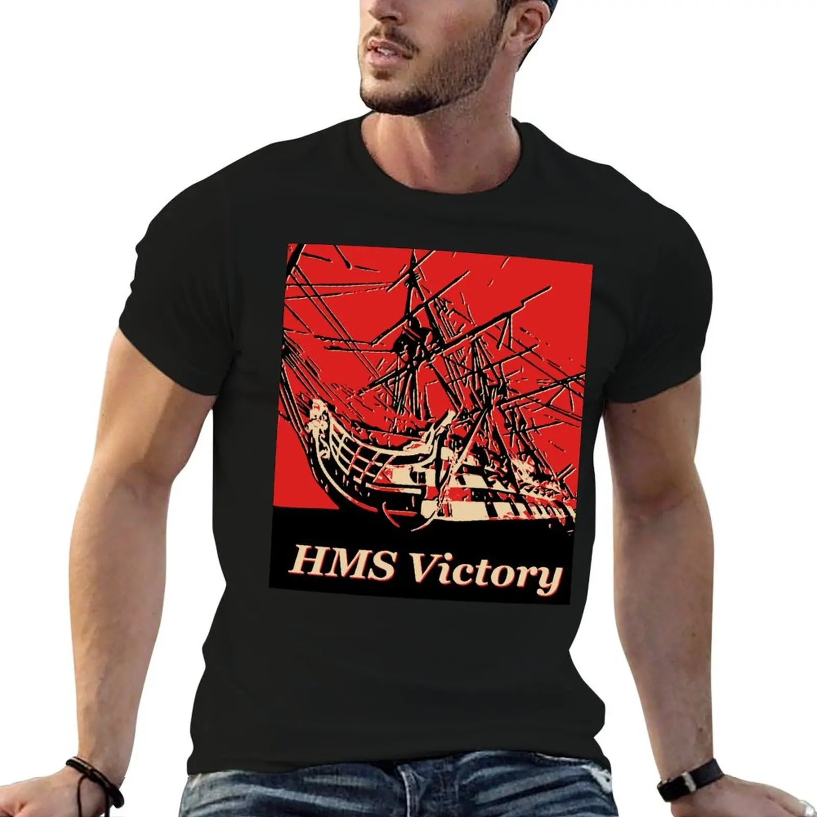 

HMS Victory T-Shirt cotton t shirt pack men t shirt cotton 100% t shirts for man graphic tees T-shirt