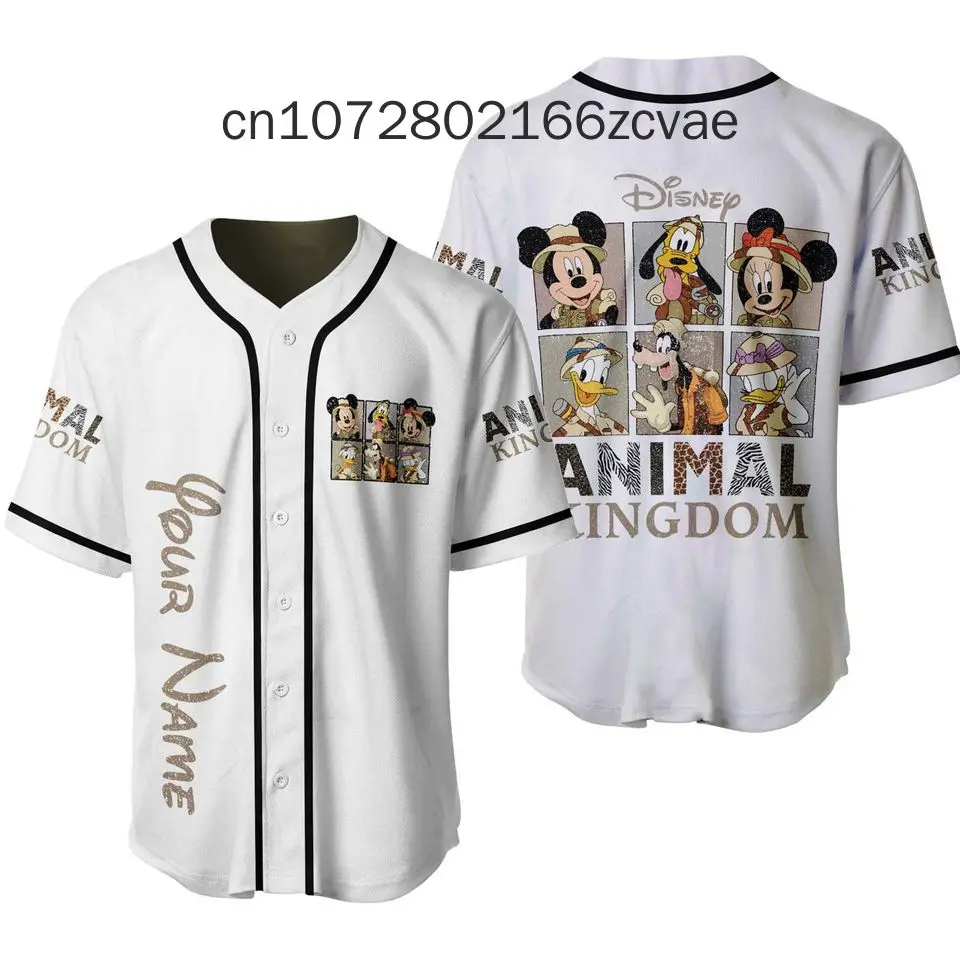 2024 New Custom Name Disneyland Animal Kingdom Baseball Jersey Mens Womens Short Sleeve Shirts