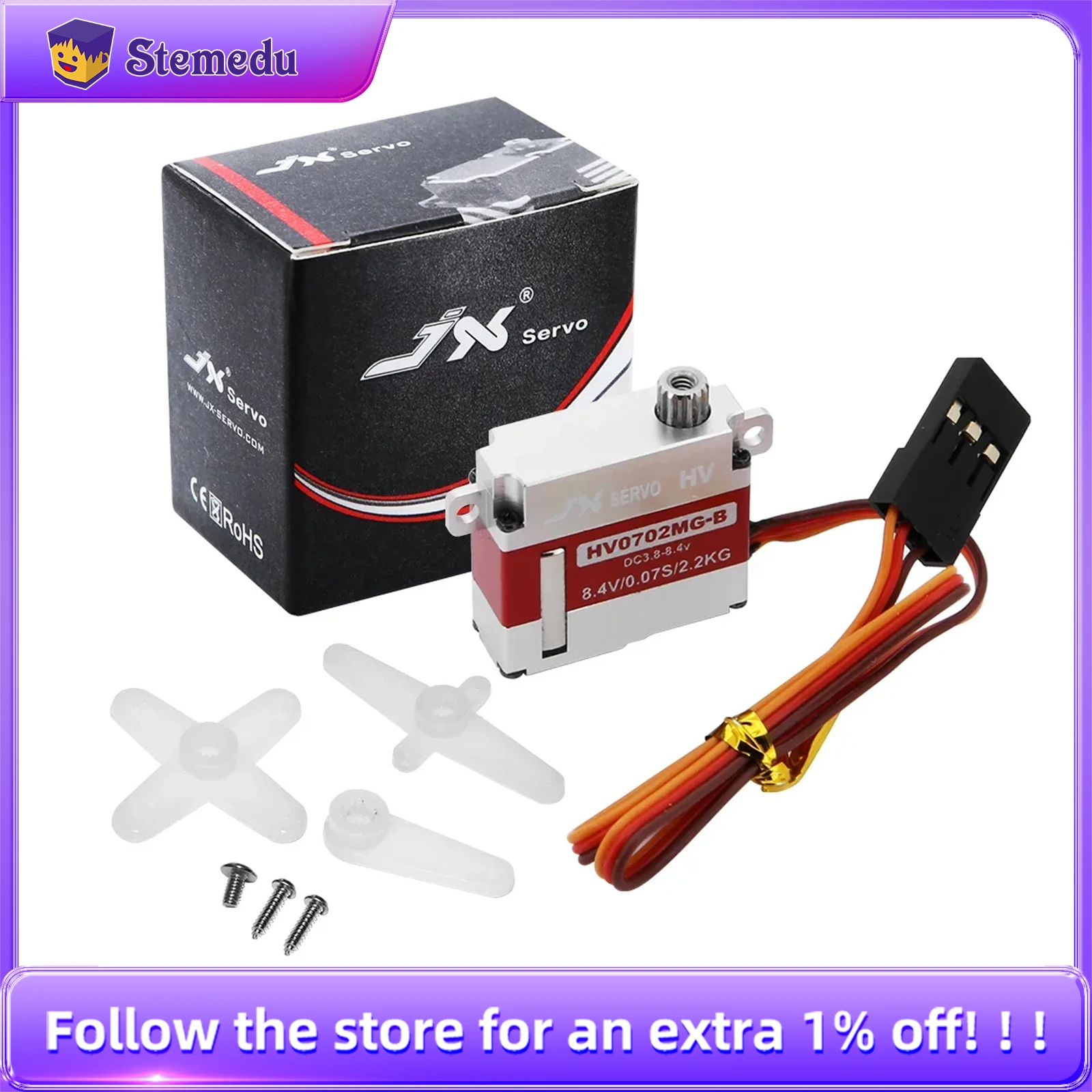 JX PDI-HV0702MG-B 7g ميتال جير رقمي صغير الجناح سيرفو Coreless سيرفو لثابتة الجناح FPV مروحية لعبة بدون طيار طائرة RC نماذج