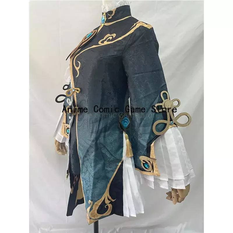 Genshin Impact XingQiu Cosplay Costume Xing Qiu Outfit Shoes Earrings Wig Cosplay Anime Game Halloween Costume for Women Girls