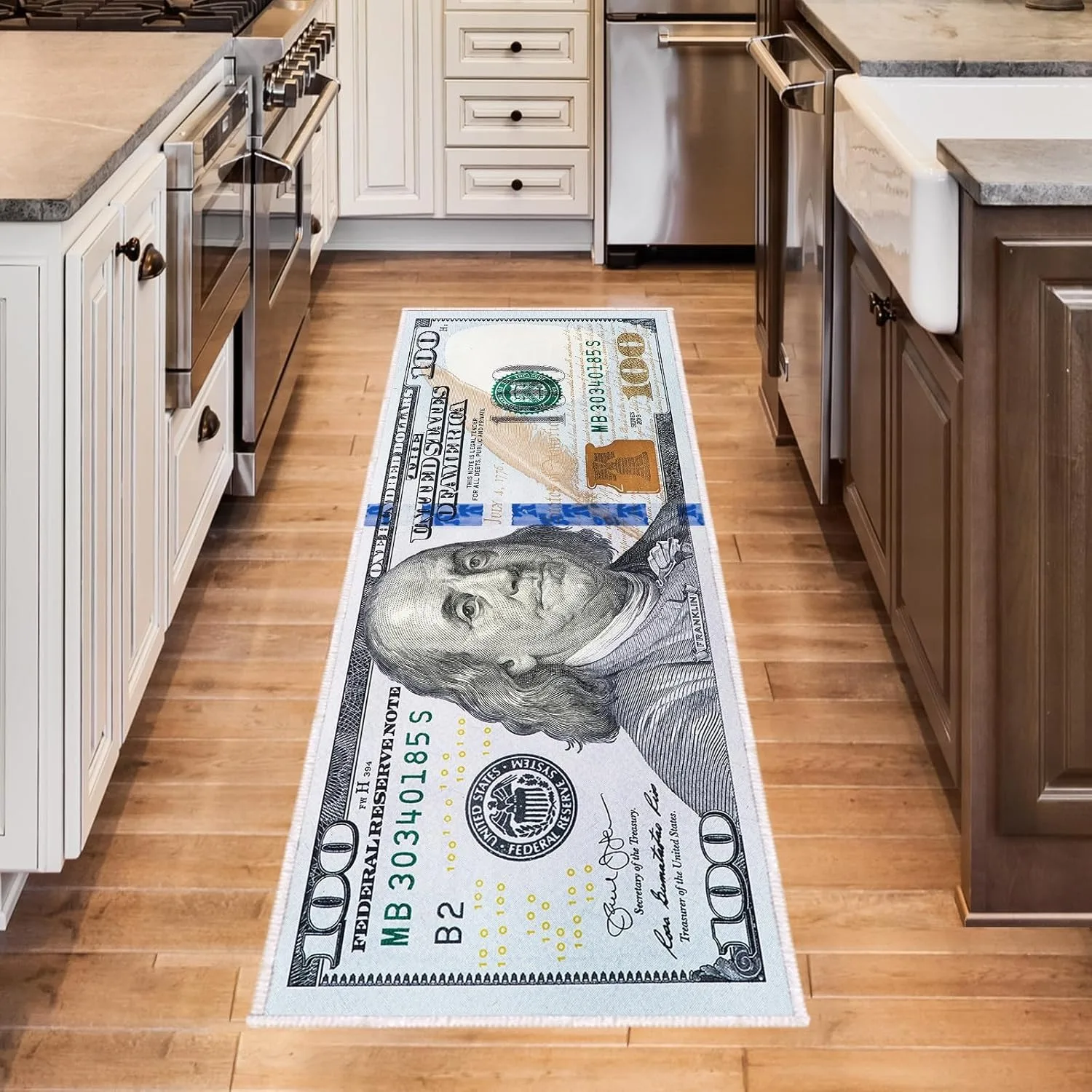 USA Money Throw Accent Area Rug Non Slip Washable