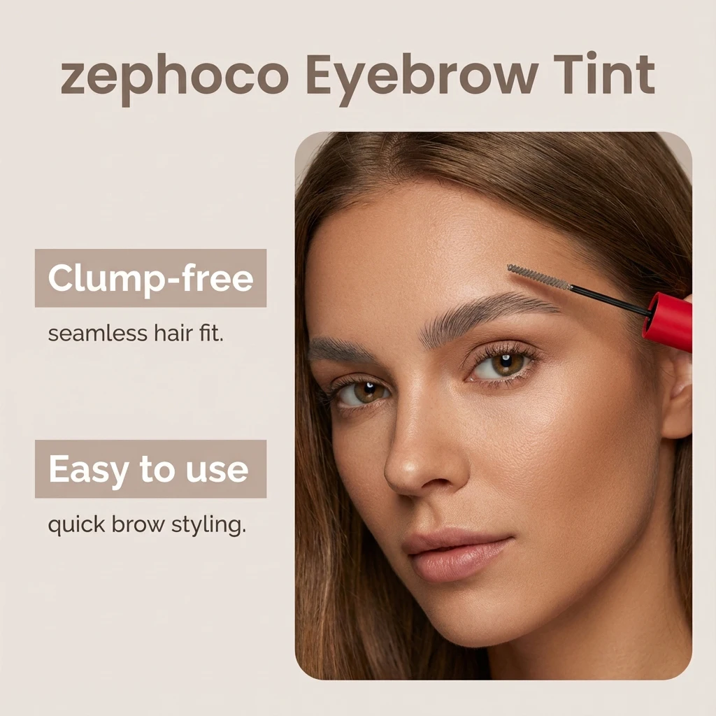 Máscara de Cejas Marrón Ceniza con Tono Rojizo de Larga Duración, Maquillaje Diario Natural y Definido para un Look Personalizado