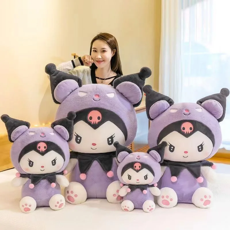 Sanrio Kuromi pluszowe lalki 40/50cm kawaii moja melodia Cinnamoroll miękkie wypchane zwierzęta Anime rysunek poduszka dekoracja kreskówkowa dla dzieci zabawki