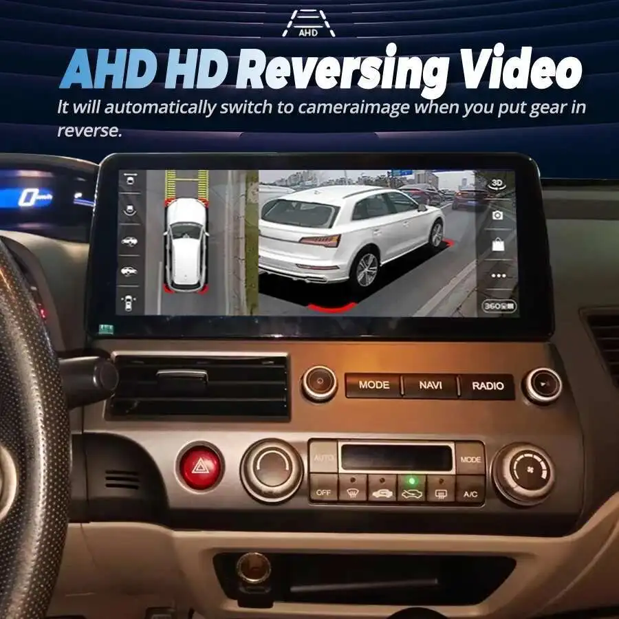 12,3 "Android 14 Bluetooth pantalla táctil estéreo para Honda Civic 2008-2011 reproductor multimedia de DVD Carplay Radio de coche DSP GPS unidad principal