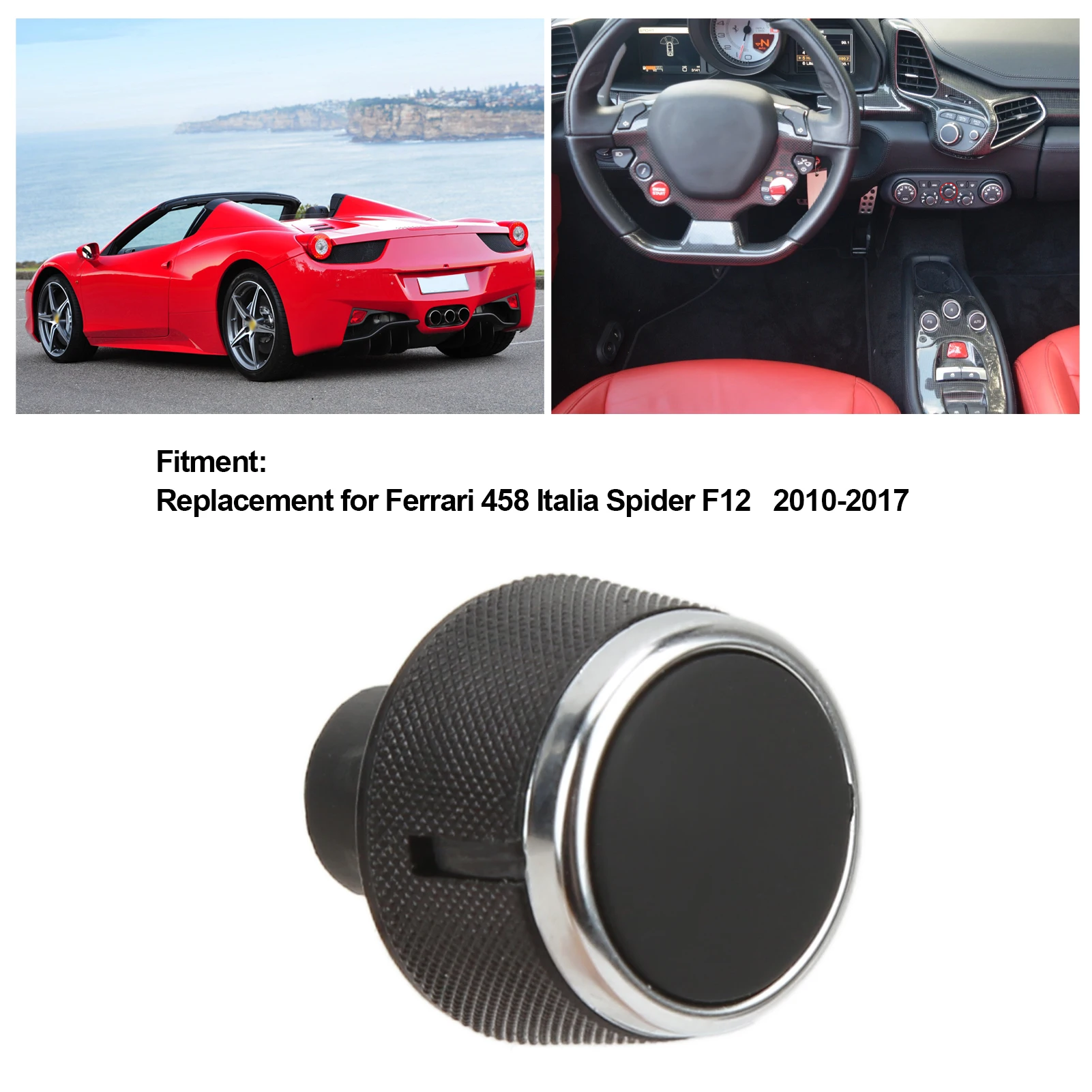 Car AC Control Switch Button 872924011 ABS Replacement for Ferrari 458 Italia Spider F12 2010‑2017 Car Accessories