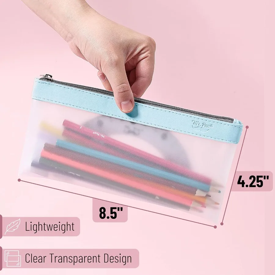 Clear Pencil Pouch 3 Pack for School and Office Use Transparent Pencil Case with Durable Zipper Ideal for Storing Pens Pencils
