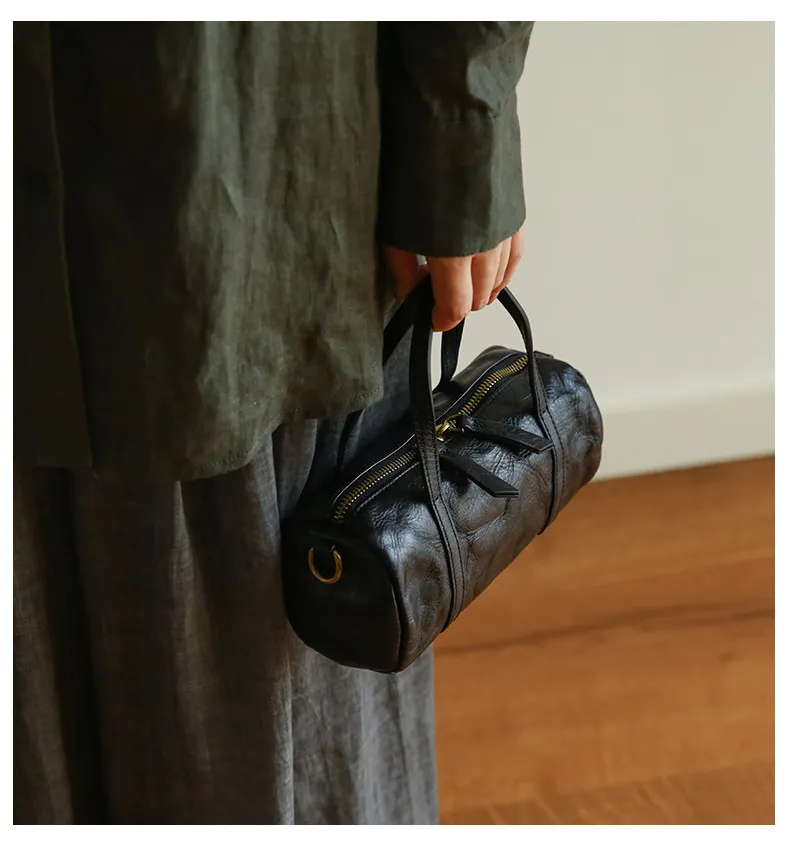 PNDME modische, lässige, handgefertigte Damenhandtasche aus erster Schicht Leder, schlichte, Vintage-Optik, echtes Leder, niedliche Mini-Umhängetasche für Damen – Detail 19