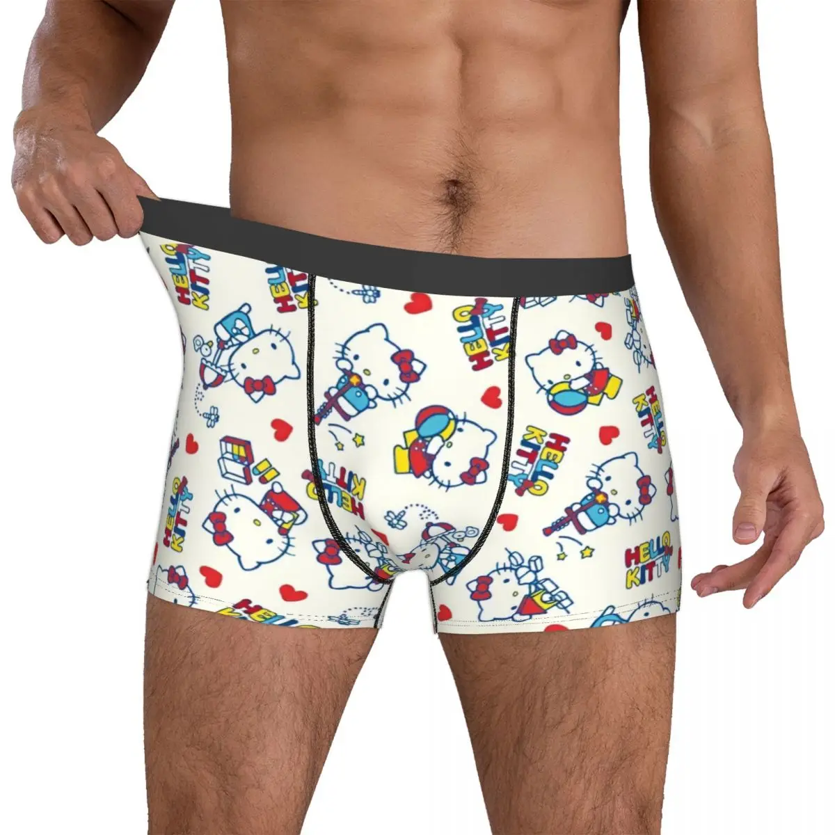 Hello Kitty Sports Jump Boxers Gag Gift For Man Humorous Underwear Quilt Underpants Ultra Soft Boxer Shorts Merch