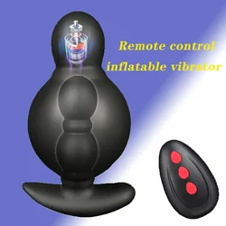 Remote Control Gourd Inflatable Vibrating Anal Plugs Double Ball Electric Dilator Sex Toys Shop for Adults  Male Stimulation