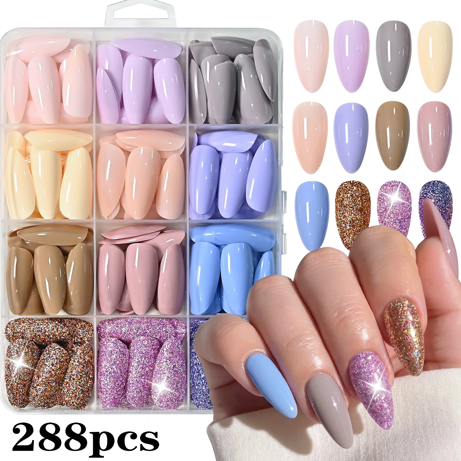 288 Adet Parlak Makaron Orta B - Nail Art Gliter incelemesi ve fiyatı