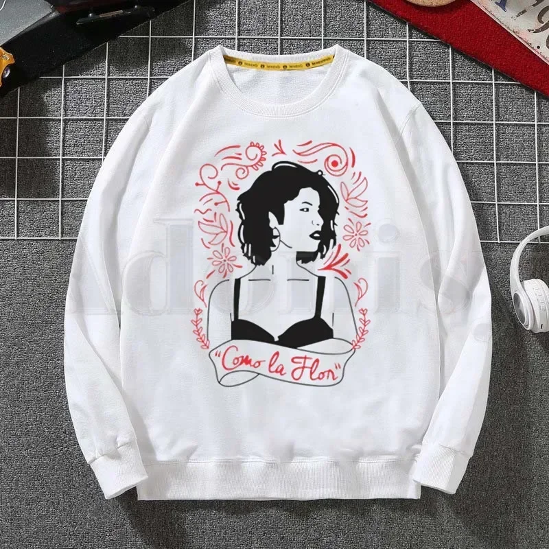 Vintage anni '90 ispirato Selena Quintanilla felpe con cappuccio alla moda felpa stampa tendenza abbigliamento uomo Hip-Hop felpe con cappuccio girocollo maschile da uomo