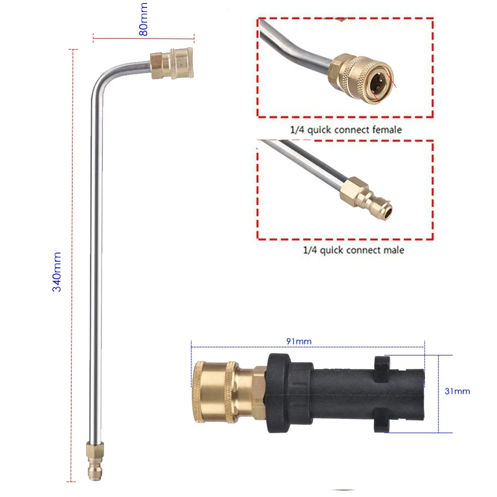 High Pressure Car Wash Gun Jet Lance Washer Nozzles for Karcher K2 K5 K7 High Pressure Water Gun Adjustable Angle Sprayer