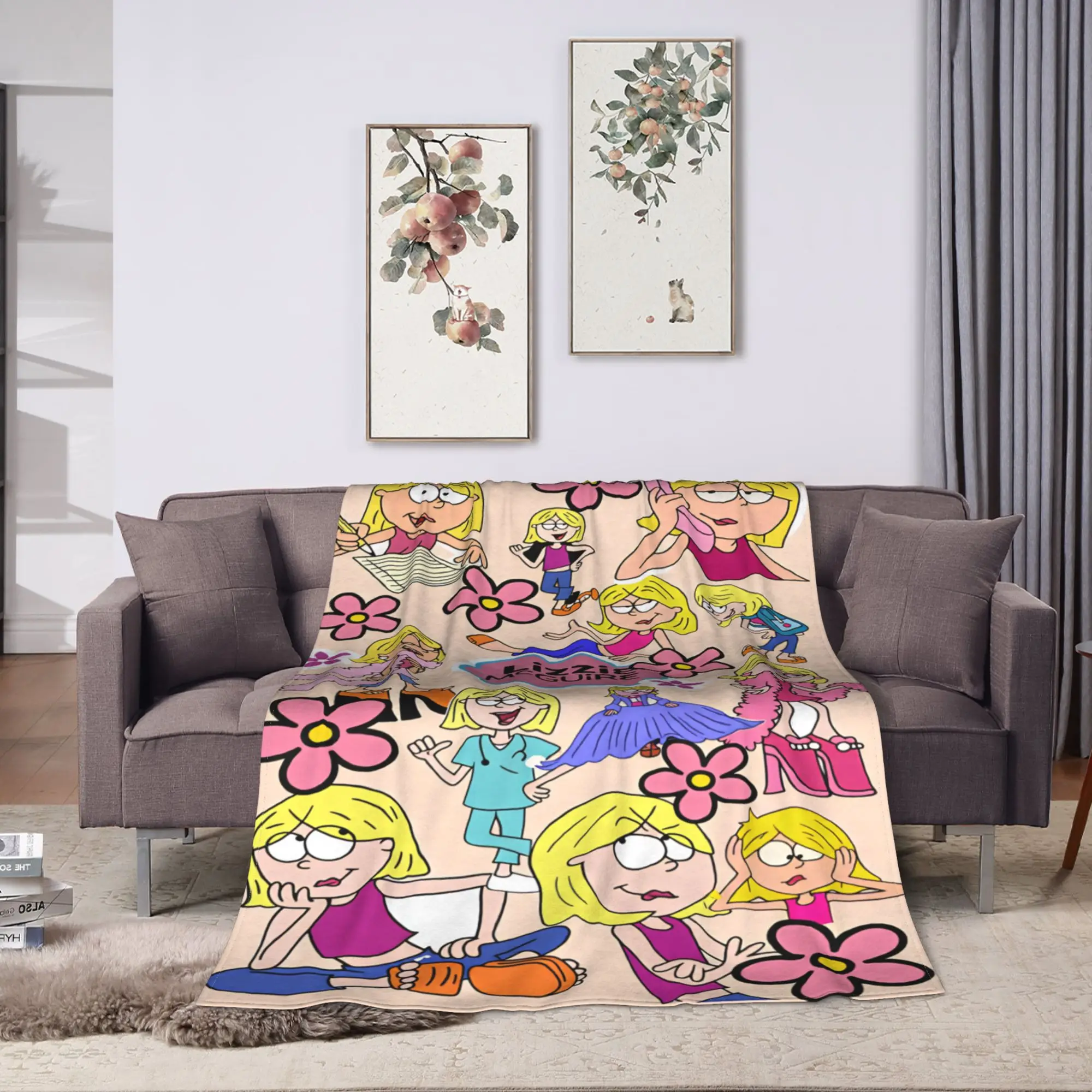 Lizzies Cartoon McGuires Warm Soft Blanket  Travel Plush Throw Blanket Print Bedroom Flannel Bedspread Sofa Bed Cover