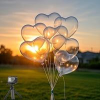 20 transparent heart-shaped latex balloons - perfect for Valentine's Day, birthdays, weddings, anniversary themed events