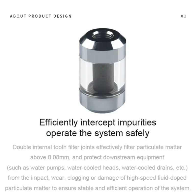 ABBG-Dedicated Dual Spiral Pattern Brass Connector Water System Double G1/4 Filter New B-FIL-PA-V4 Computer Fitting