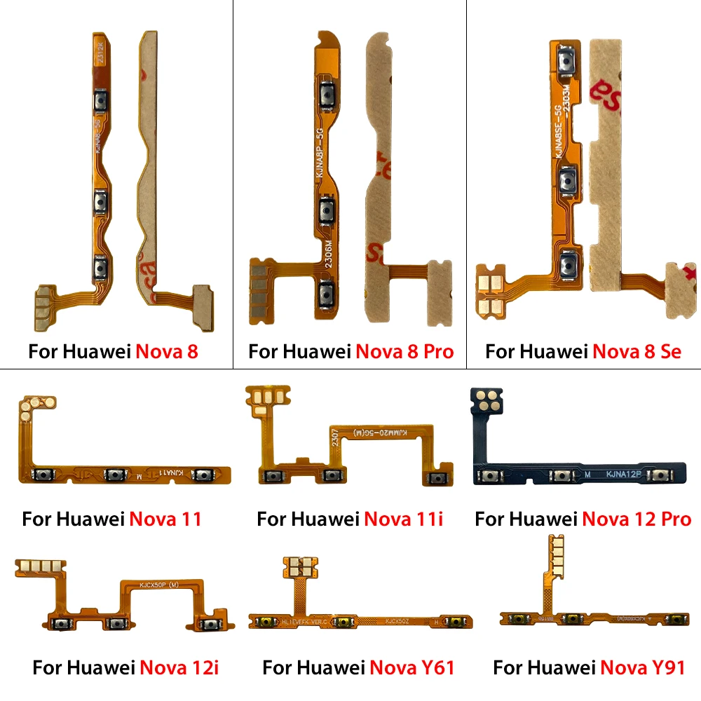 Power On Off Volume Side Button Key Flex Cable Replacement For Huawei Nova 8i 8 se 9 10 11 12 Pro 11i 12i 10se 9SE Y60 Y90 Y91
