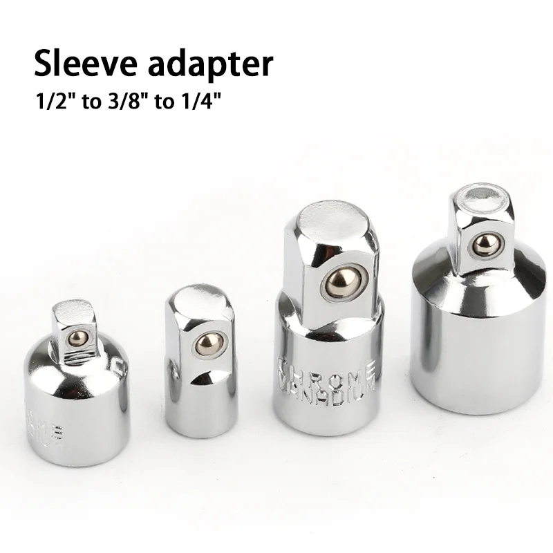 

4Pcs 1/4" 3/8" 1/2" Chrome Vanadium Steel Sleeve Adapter Drive Socket Converter Wrench-sleeve Joint Converter