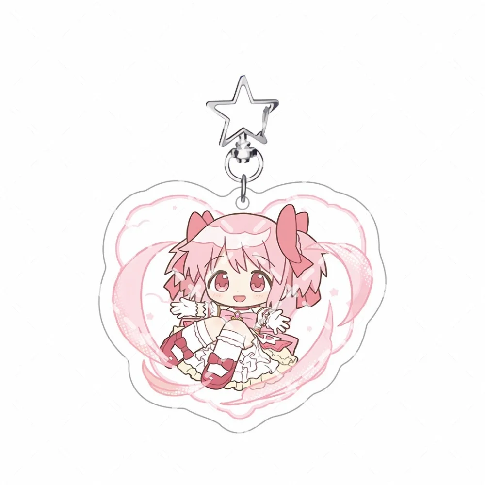 Puella Magi Madoka Magica Kaname Madoka Akemi Homura Q Version 6‑10cm Acrylic Stand Keychain Desktop Ornament Collectible Fan Gi