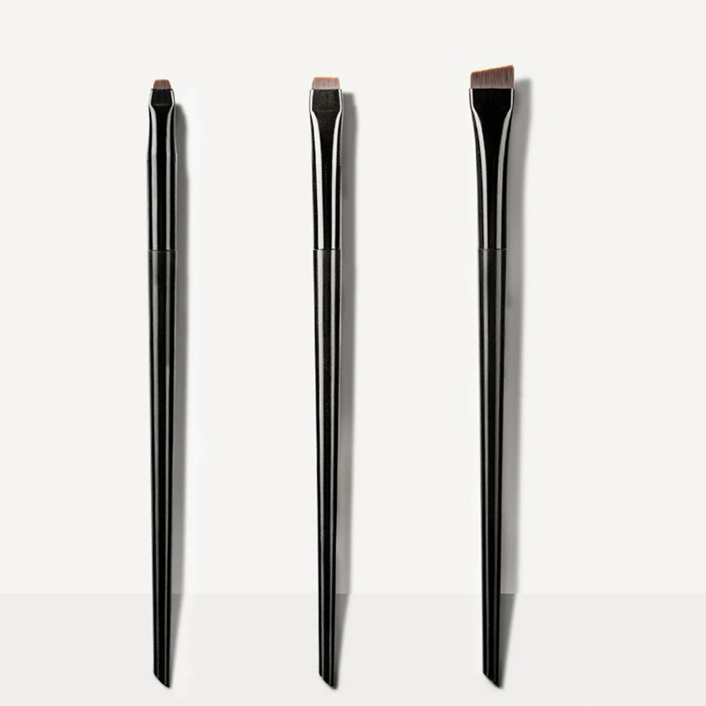 Pennello per eyeliner a lama Pennello per sopracciglia Pennello per occhi piatto e fine Palpebre Pennello per contorno sopracciglia baco da seta Strumento per trucco professionale/set