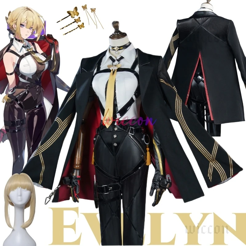 Game Zenless Zone Zero Cosplay Costume Evelyn Cosplay Costume ZZZ Women Costume Wig Evelyn Chevalier Cosplay Carnival Roleplay