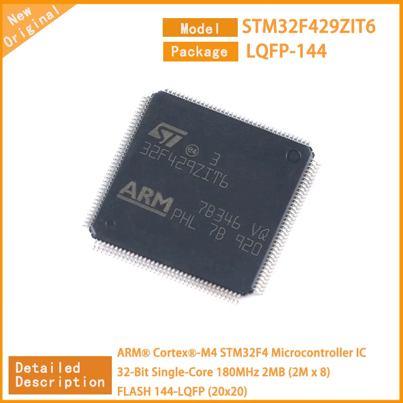 1~5Pcs  New Original  STM32F429ZIT6 STM32F429  Microcontroller IC 32-Bit Single-Core 180MHz 2MB (2M x 8) FLASH 144-LQFP (20x20)