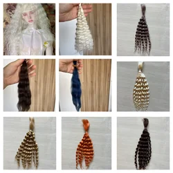 Top Quality Curly White Mohair To Handroot Reborn Dolls Brown Black Mohair for BJD Doll hair wig Accessories