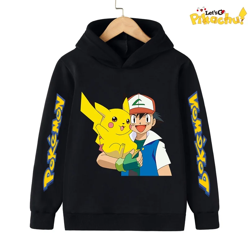 

Pokemon Printed Sweatshirt Children's Fashion Kids Cartoon Tops Pikachu Hoodies Children's Clothing Boys and Girls Clothes Coats