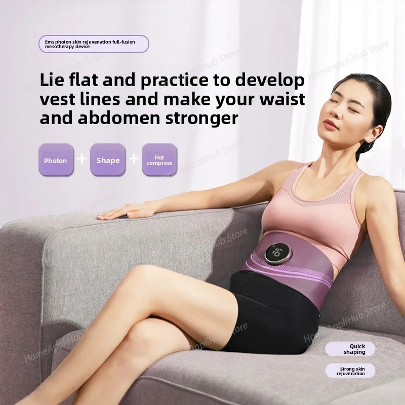 EMS Red - Light Massage Waist Belt, Abdominal Hot - Compress Physiotherapy Fitness Device for Home - use Weight Loss massage gun