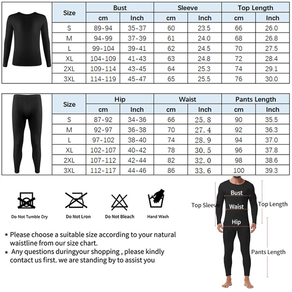 Thermal Underwear Set for Men's Autumn Winter Tops Trousers Home Clothes S-3XL Exercise Bottoming Innerwear Couples Pajamas 2PCS