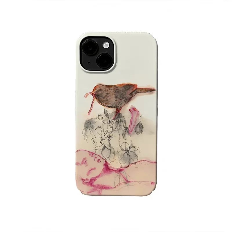 

Pink Gradient Bird Feeding Phone Case for IPHONE 17 Air 16E 15 PROMAX 14 Plus 13 12 MINI 11 PRO 16Plus XR XS Acrylic Phone Cover